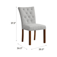 Rei Parsons Dining Chair Set of 2, Gray Woven Button Tufted Fabric -BM334513