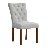 Rei Parsons Dining Chair Set of 2, Gray Woven Button Tufted Fabric -BM334513