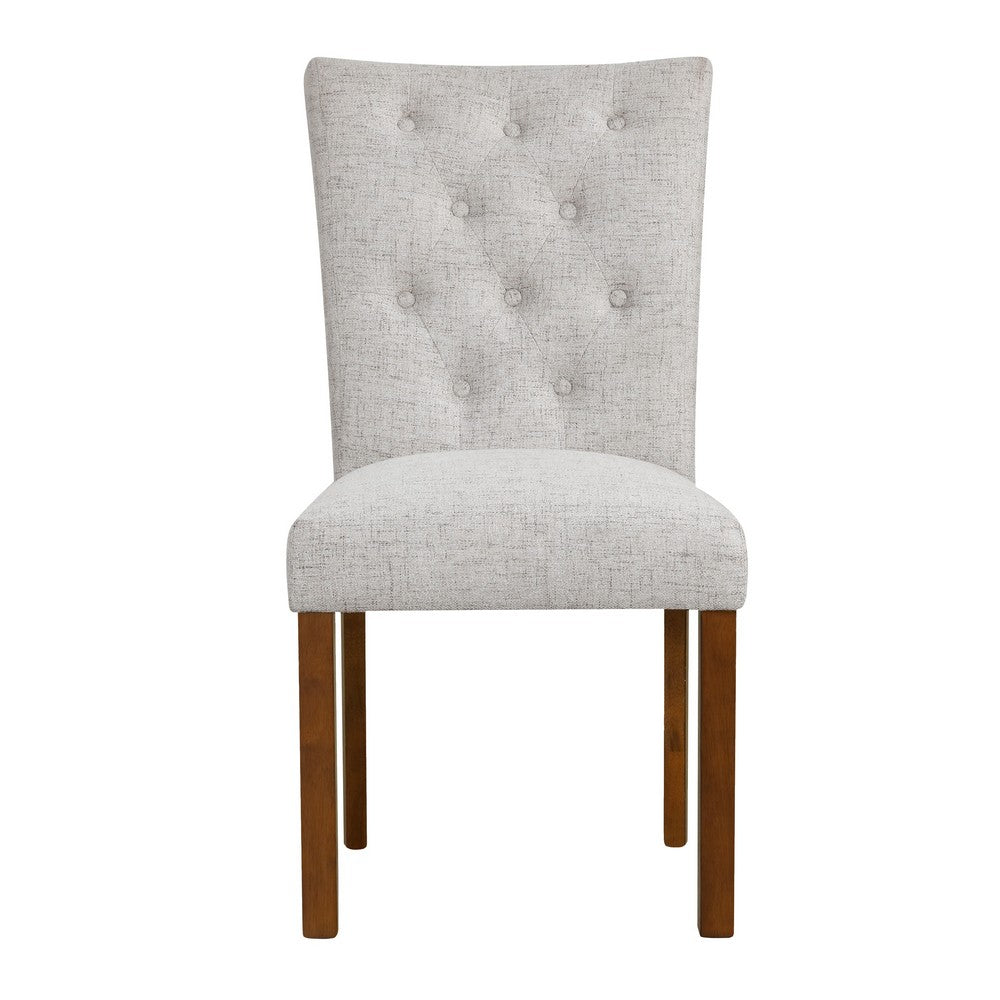 Rei Parsons Dining Chair Set of 2, Light Gray Textured Button Tufted -BM334514