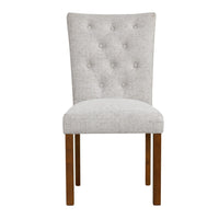 Rei Parsons Dining Chair Set of 2, Light Gray Textured Button Tufted -BM334514
