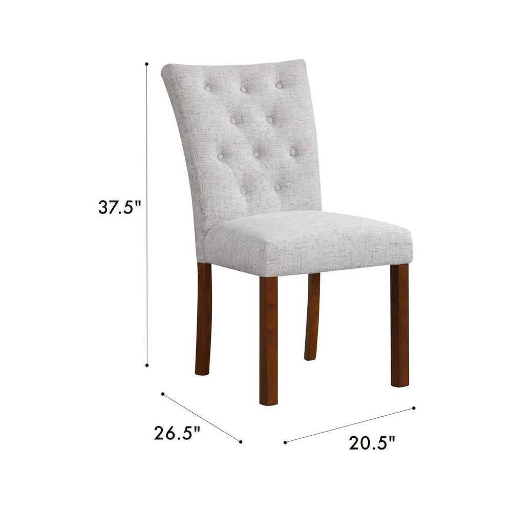 Rei Parsons Dining Chair Set of 2, Light Gray Textured Button Tufted -BM334514