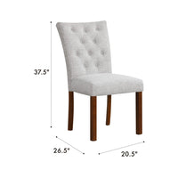 Rei Parsons Dining Chair Set of 2, Light Gray Textured Button Tufted -BM334514