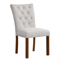 Rei Parsons Dining Chair Set of 2, Light Gray Textured Button Tufted -BM334514