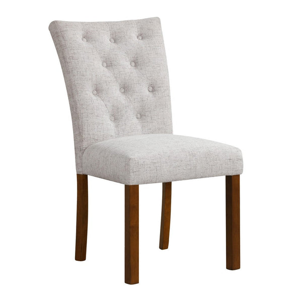Rei Parsons Dining Chair Set of 2, Light Gray Textured Button Tufted -BM334514
