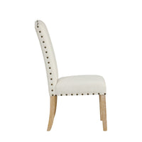 Ron Parsons Dining Chair Set of 2, Natural Brown Wood, Textured Cream -BM334515
