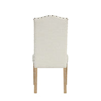 Ron Parsons Dining Chair Set of 2, Natural Brown Wood, Textured Cream -BM334515
