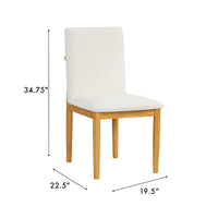 Ron Parsons Dining Chair Set of 2, Natural Brown Wood, Textured Cream -BM334515