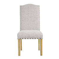 Ron Parsons Dining Chair Set of 2, Nailhead Trim, Solid Wood, Gray -BM334516