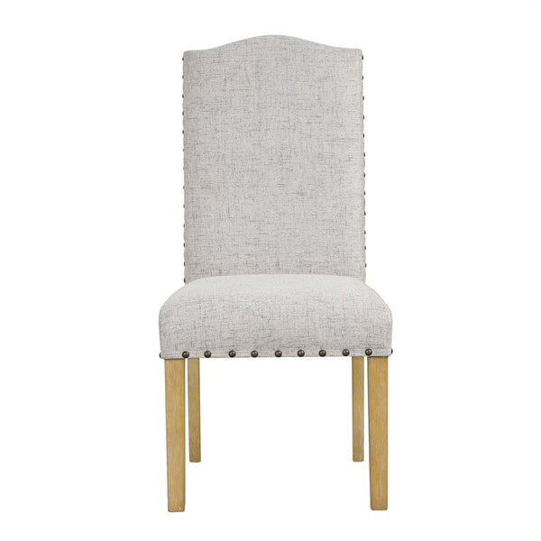 Ron Parsons Dining Chair Set of 2, Nailhead Trim, Solid Wood, Gray -BM334516
