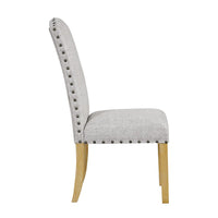 Ron Parsons Dining Chair Set of 2, Nailhead Trim, Solid Wood, Gray -BM334516
