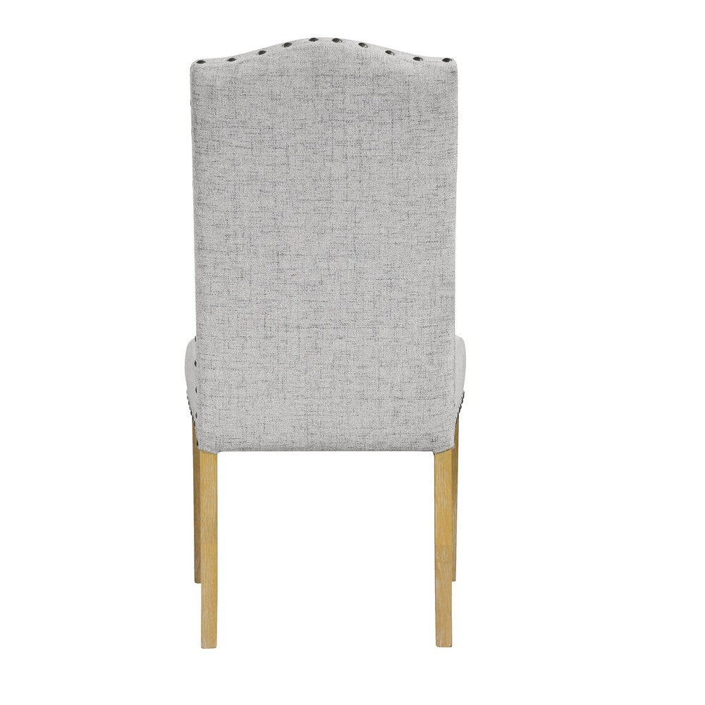 Ron Parsons Dining Chair Set of 2, Nailhead Trim, Solid Wood, Gray -BM334516