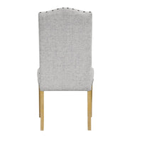 Ron Parsons Dining Chair Set of 2, Nailhead Trim, Solid Wood, Gray -BM334516