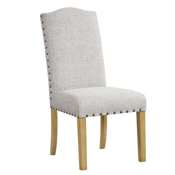 Ron Parsons Dining Chair Set of 2, Nailhead Trim, Solid Wood, Gray -BM334516