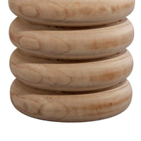 Jevy Outdoor Accent Table, 12 Inch Spiral Natural Brown Paulownia Wood -BM334519