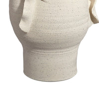 Tio Modern Vase Vessel, Flowing Petal Folds, White Porcelain 19 Inch -BM334522
