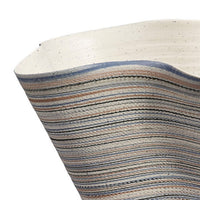 Kerya Decorative Vase, 16 Inch White Blue Striped, Wavy Rim Porcelain -BM334524