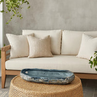 Erya Decorative Bowl, Uneven Wavy Rim, 24 Inch Glazed Gray Ceramic -BM334525