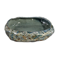 Erya Decorative Bowl, Uneven Wavy Rim, 17 Inch Glazed Gray Ceramic -BM334526