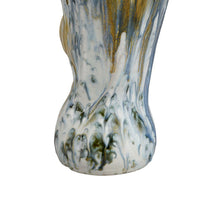 Tery Decorative Vase, 16 Inch Glossy Ocean Blue Ceramic, Wavy Fishtail -BM334527