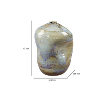 Noah Decorative Vase, Irregular Shape, Glossy Blue Ceramic 13 Inch -BM334533