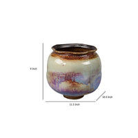 Noah Decorative Basin, Irregular Round Glossy Blue Ceramic 9 Inch -BM334534