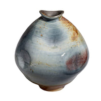 Noah Decorative Vase, Irregular Tall Shape Glossy Blue Ceramic 11 Inch -BM334535
