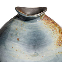 Noah Decorative Vase, Irregular Tall Shape Glossy Blue Ceramic 11 Inch -BM334535