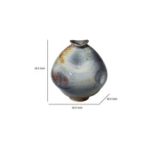 Noah Decorative Vase, Irregular Tall Shape Glossy Blue Ceramic 11 Inch -BM334535