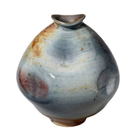 Noah Decorative Vase, Irregular Tall Shape Glossy Blue Ceramic 11 Inch -BM334535