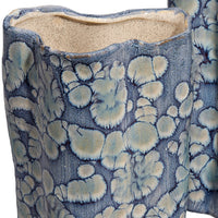 Gipo Decorative Flower Vase Set of 2, Ruffled Body, Blue White Ceramic -BM334540