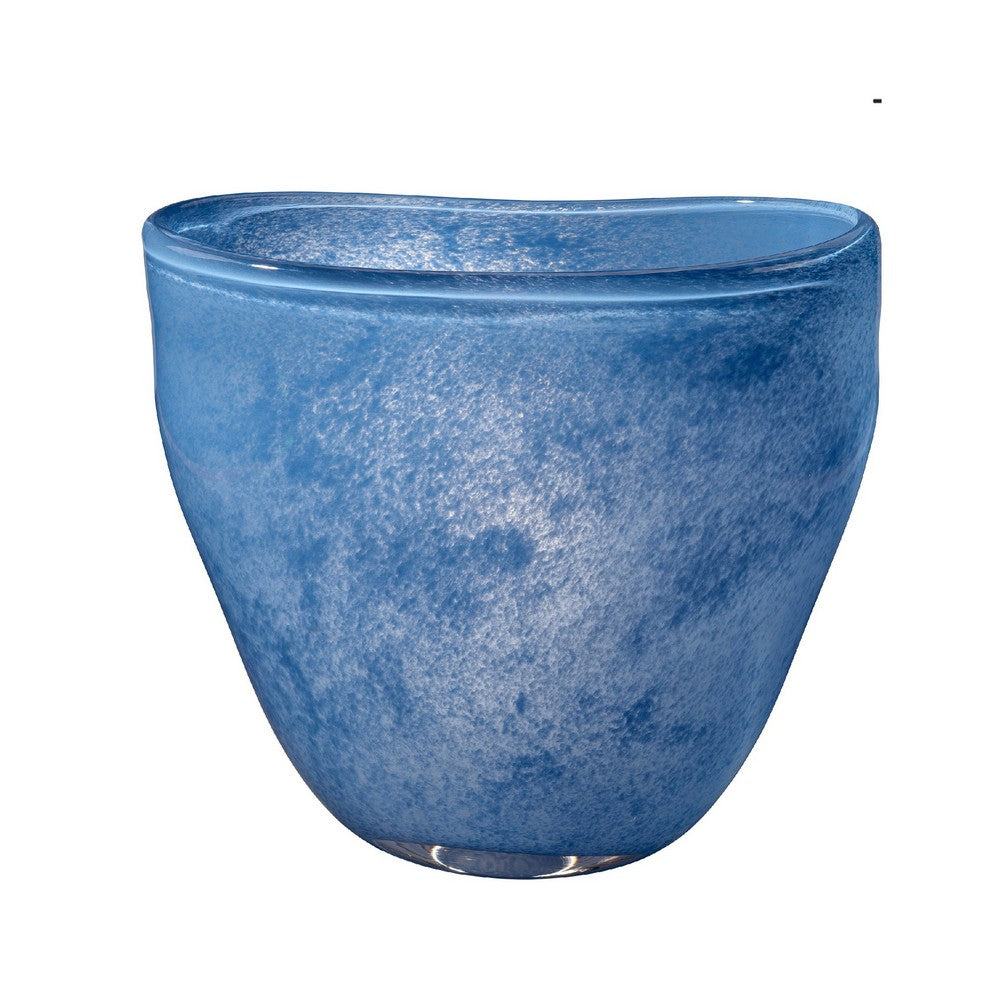 Lesy Decorative Vase, Freeflow Edge, Rich Blue Blown Glass 16 Inch -BM334542