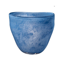 Lesy Decorative Vase, Freeflow Edge, Rich Blue Blown Glass 16 Inch -BM334542