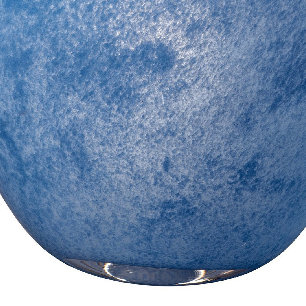 Lesy Decorative Vase, Freeflow Edge, Rich Blue Blown Glass 16 Inch -BM334542
