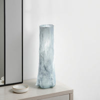 Quia Tall Decorative Vase, Rough Body, Pale Blue Blown Glass 20 Inch -BM334543