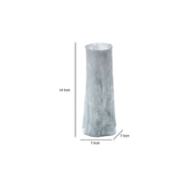 Quia Tall Decorative Vase, Rough Body, Pale Blue Blown Glass 14 Inch -BM334544