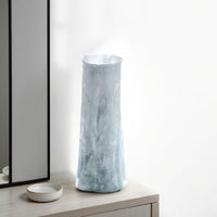 Quia Tall Decorative Vase, Rough Body, Pale Blue Blown Glass 14 Inch -BM334544