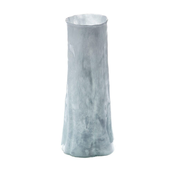 Quia Tall Decorative Vase, Rough Body, Pale Blue Blown Glass 14 Inch -BM334544