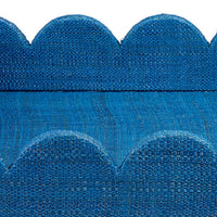 Rori Decorative Accessory Tray, Scalloped Edge 15 Inch Blue Raffia -BM334545