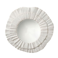 Nolo Wall Decor Mirror, Abstract Round Petal Shape, White Resin 40x43 -BM334548