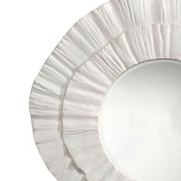 Nolo Wall Decor Mirror, Abstract Round Petal Shape, White Resin 40x43 -BM334548