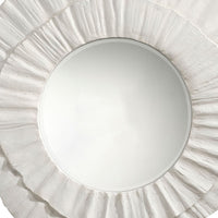 Nolo Wall Decor Mirror, Abstract Round Petal Shape, White Resin 40x43 -BM334548