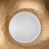 Rea Decorative Wall Mirror, 27 Inch Round Burnished Gold Frame -BM334549