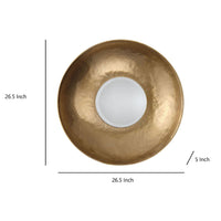 Rea Decorative Wall Mirror, 27 Inch Round Burnished Gold Frame -BM334549