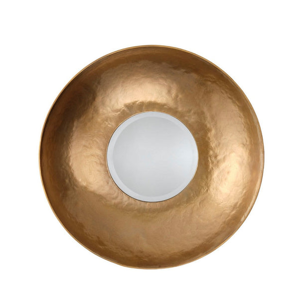 Rea Decorative Wall Mirror, 27 Inch Round Burnished Gold Frame -BM334549
