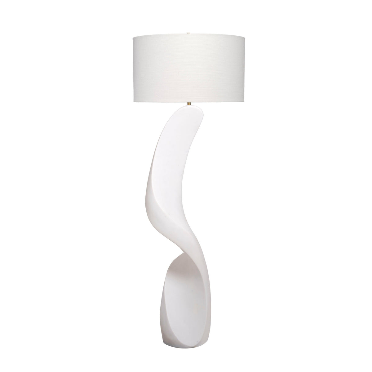 Koz Accent Floor Lamp, 66 Inch Curved Sculpture, White Linen Shade
