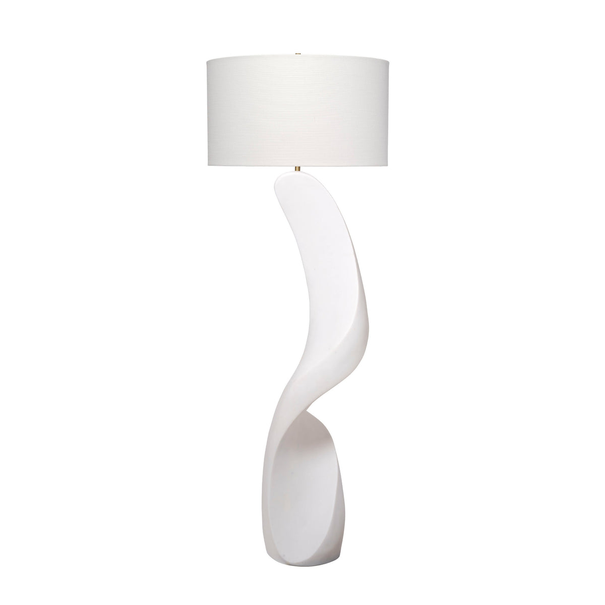 Koz Accent Floor Lamp, 66 Inch Curved Sculpture, White Linen Shade