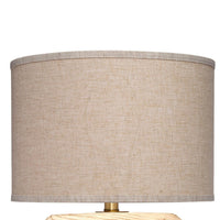 Timy Accent Table Lamp, 18 Inch, Linen Drum Shade, Brown Wood Base -BM334552
