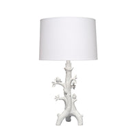 Sils Accent Table Lamp, Linen Shade, White Trunk Resin Base 28 Inch -BM334554