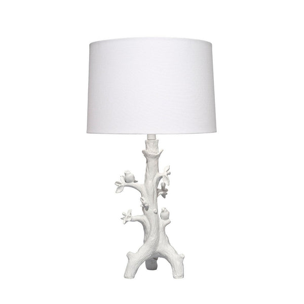 Sils Accent Table Lamp, Linen Shade, White Trunk Resin Base 28 Inch -BM334554