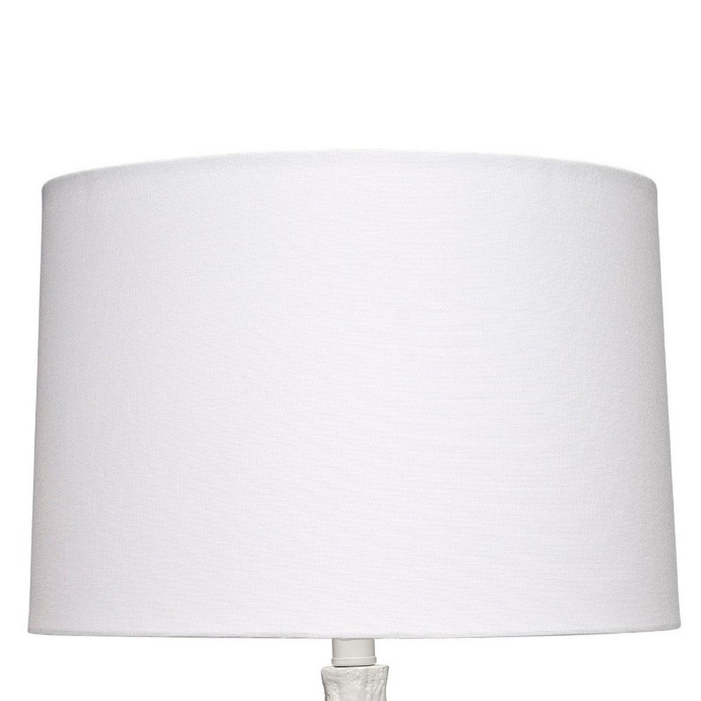 Sils Accent Table Lamp, Linen Shade, White Trunk Resin Base 28 Inch -BM334554